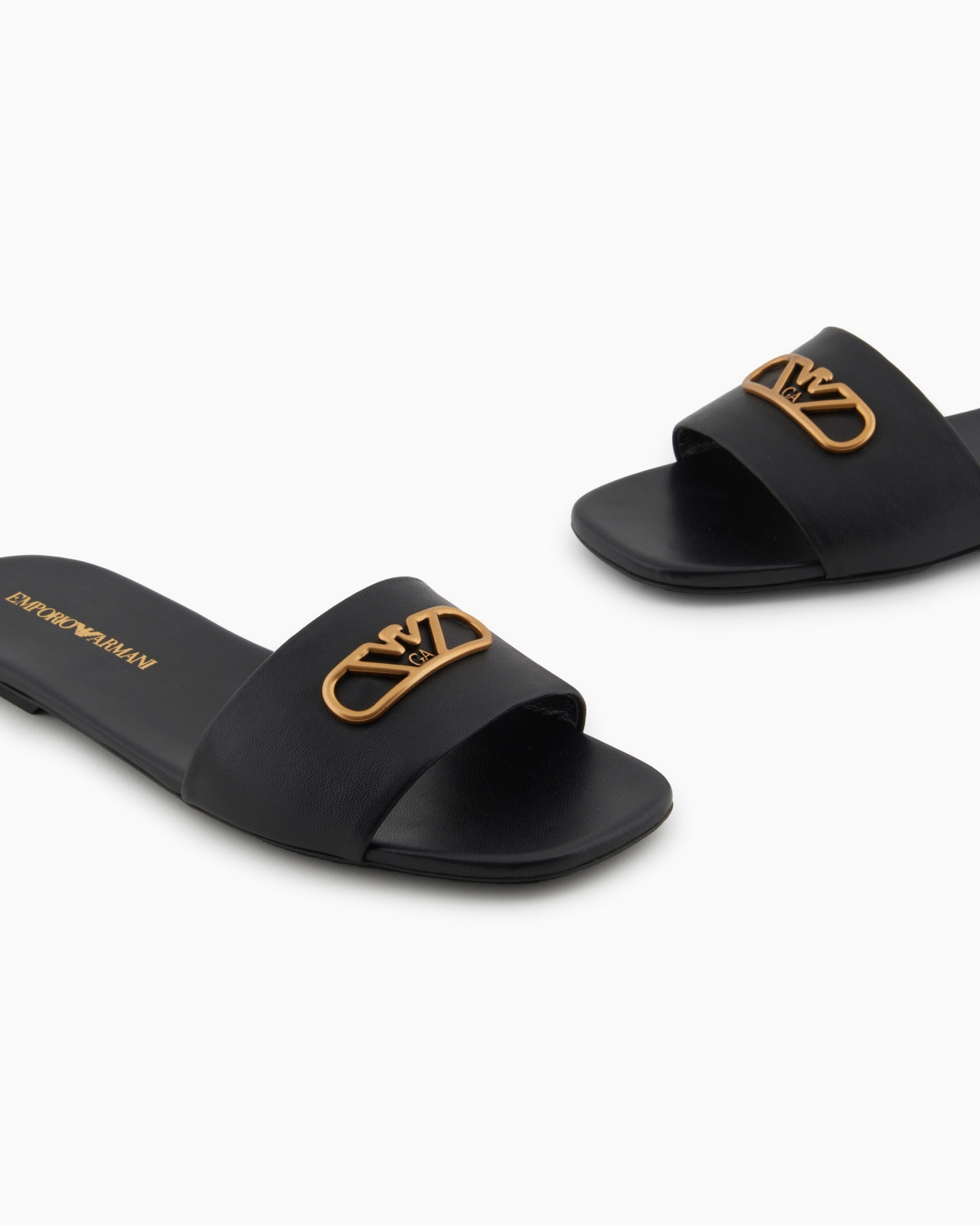 NAPPA-LEATHER SANDALS WITH EAGLE PLATE - 5