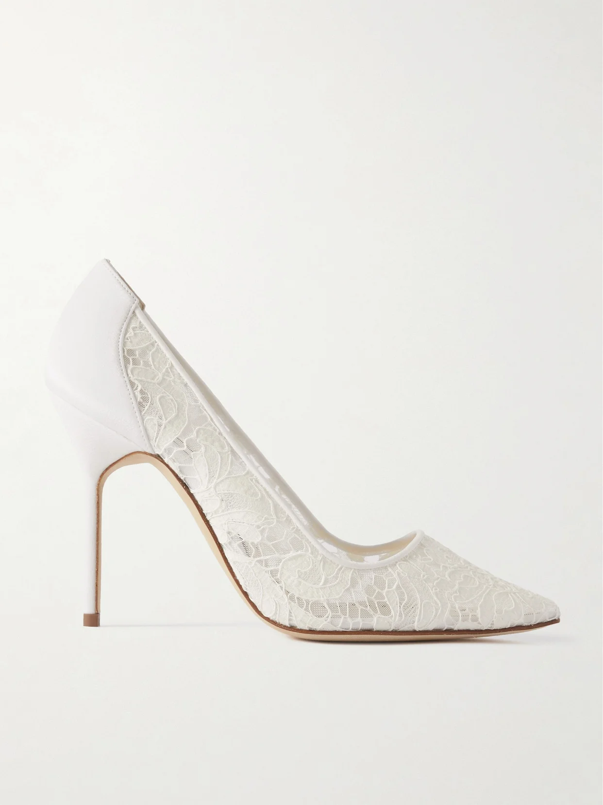 Bbla 105 Silk Satin-trimmed Corded Lace Pumps - 1