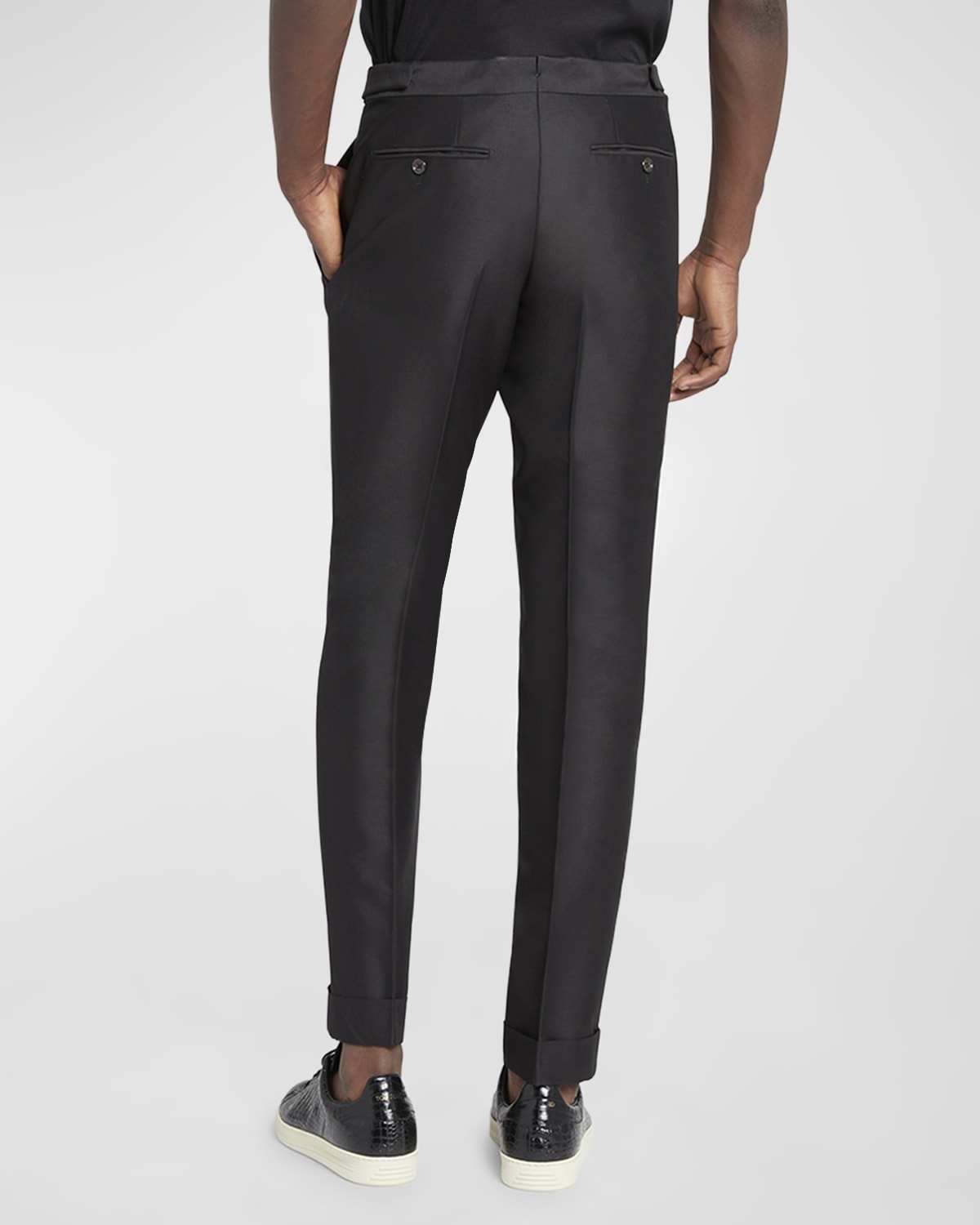 Men's Wool-Silk Faille Atticus Trousers - 4