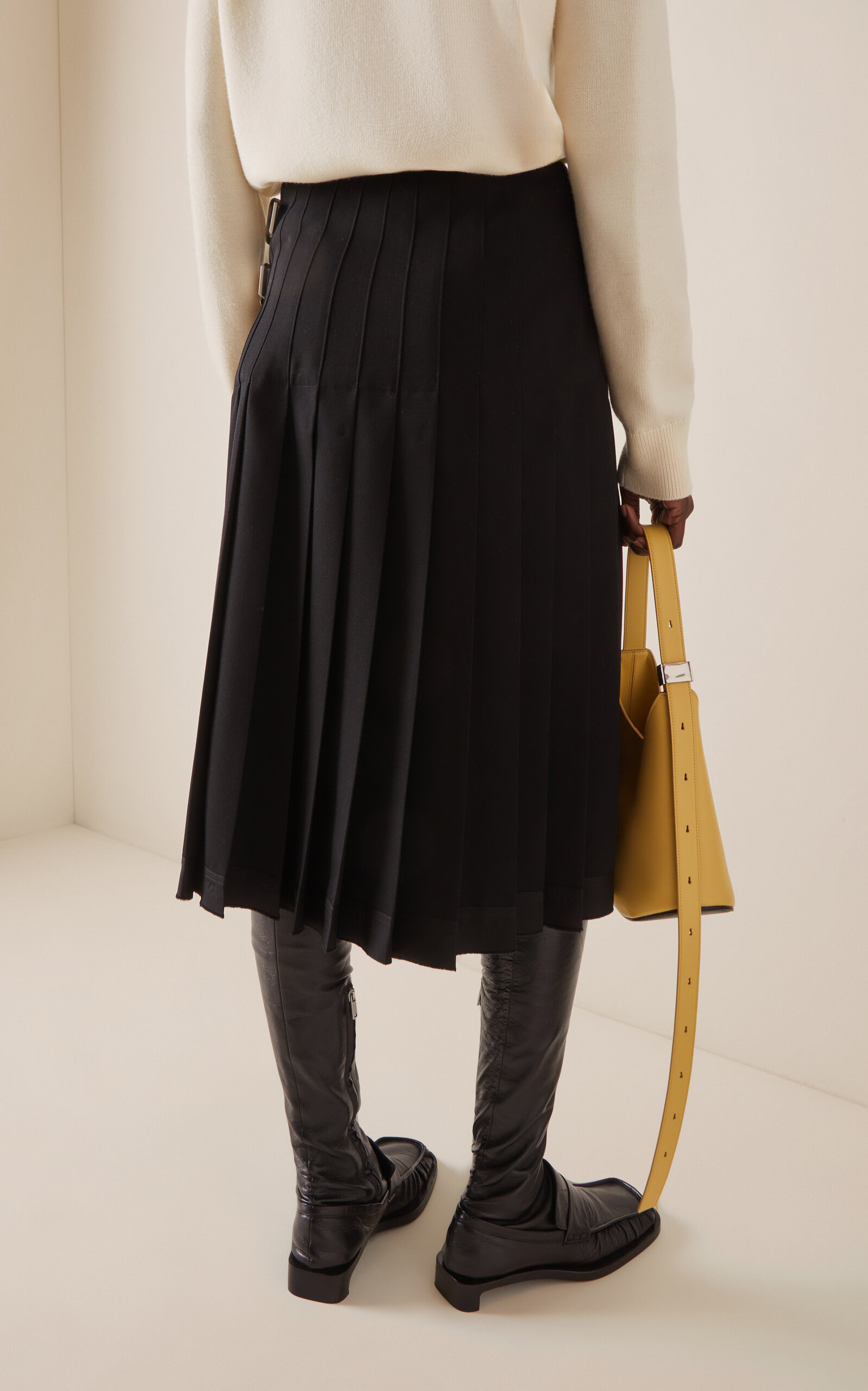 Wool Midi Skirt black - 4