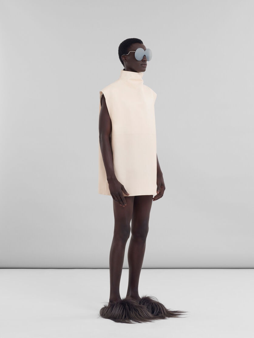 PEACH NAPPA LEATHER DRESS - 5