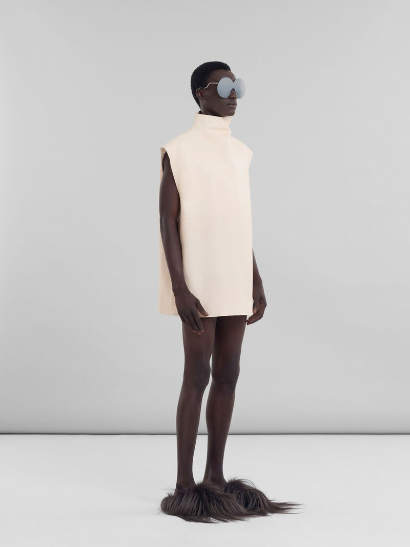 PEACH NAPPA LEATHER DRESS 5