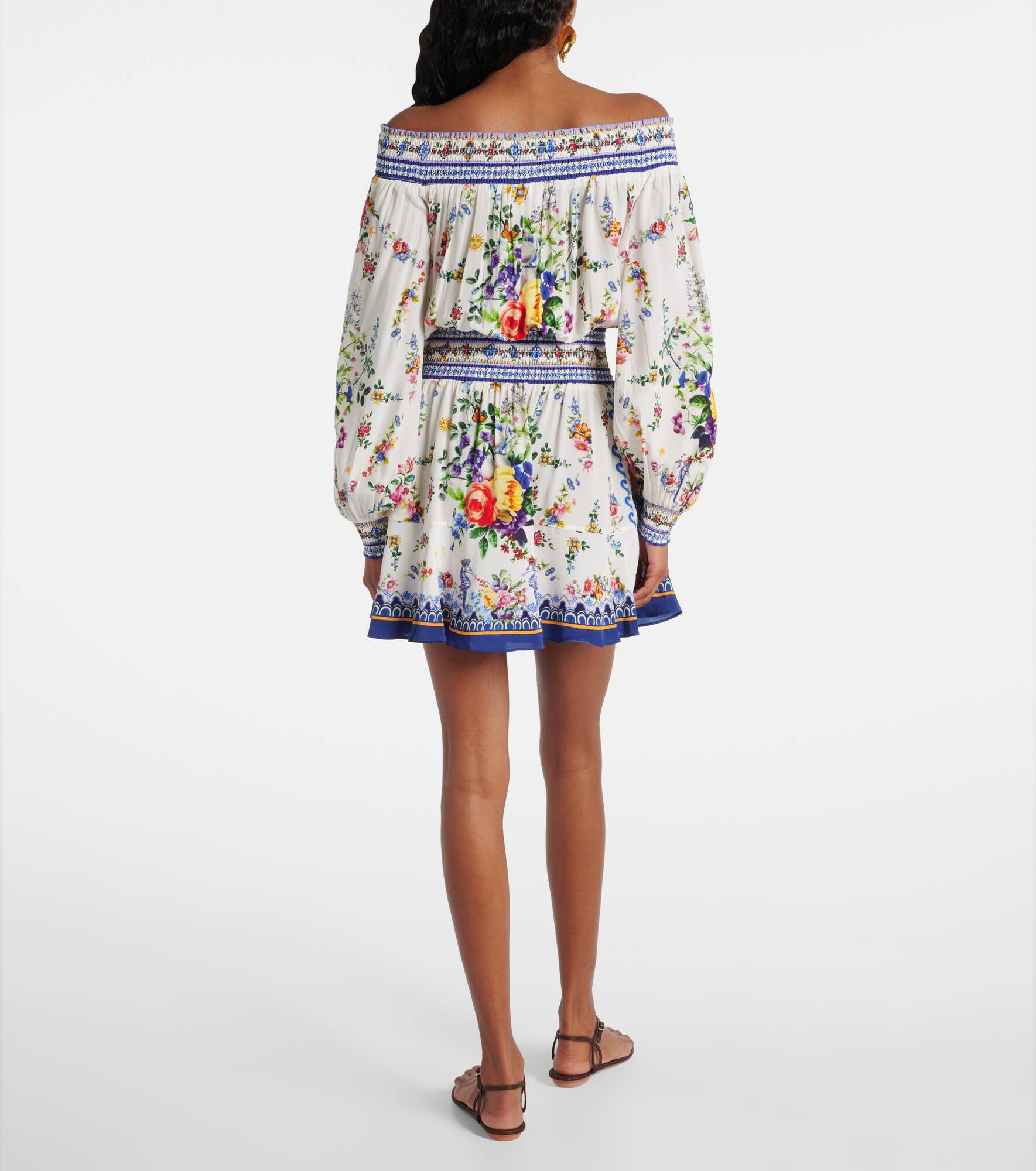 Printed silk crêpe minidress - 3