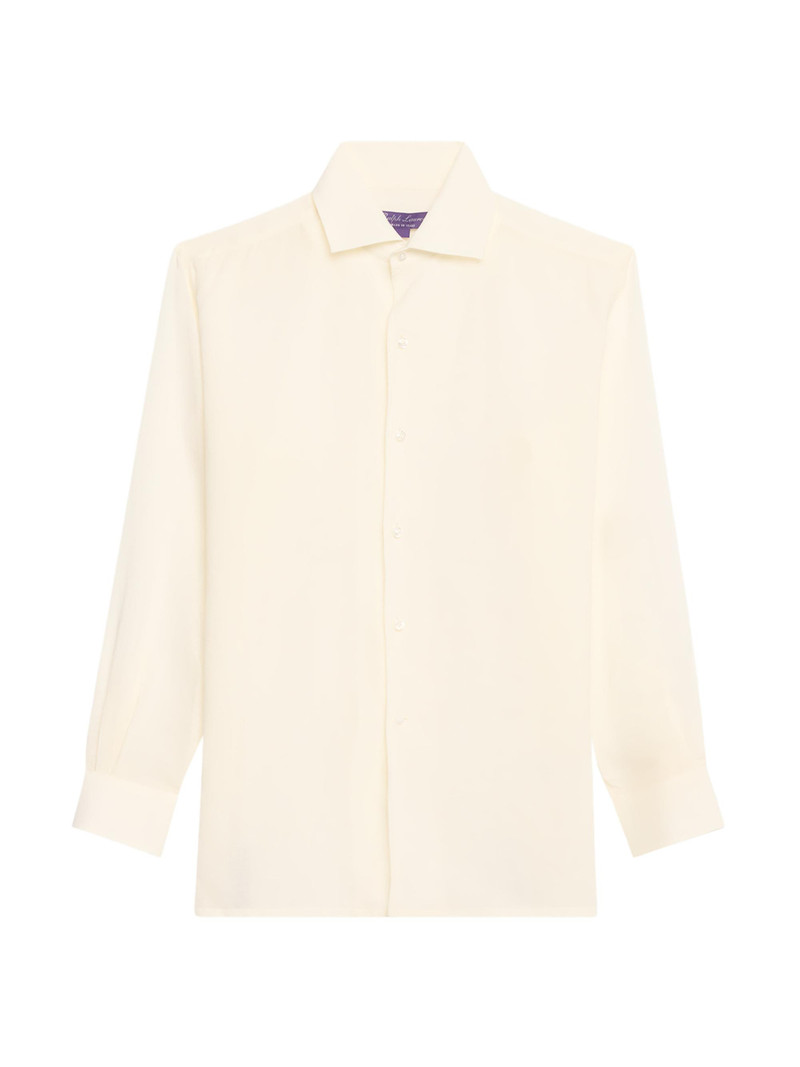 Women's Capri Silk Button-Front Shirt - Lux Cream 1