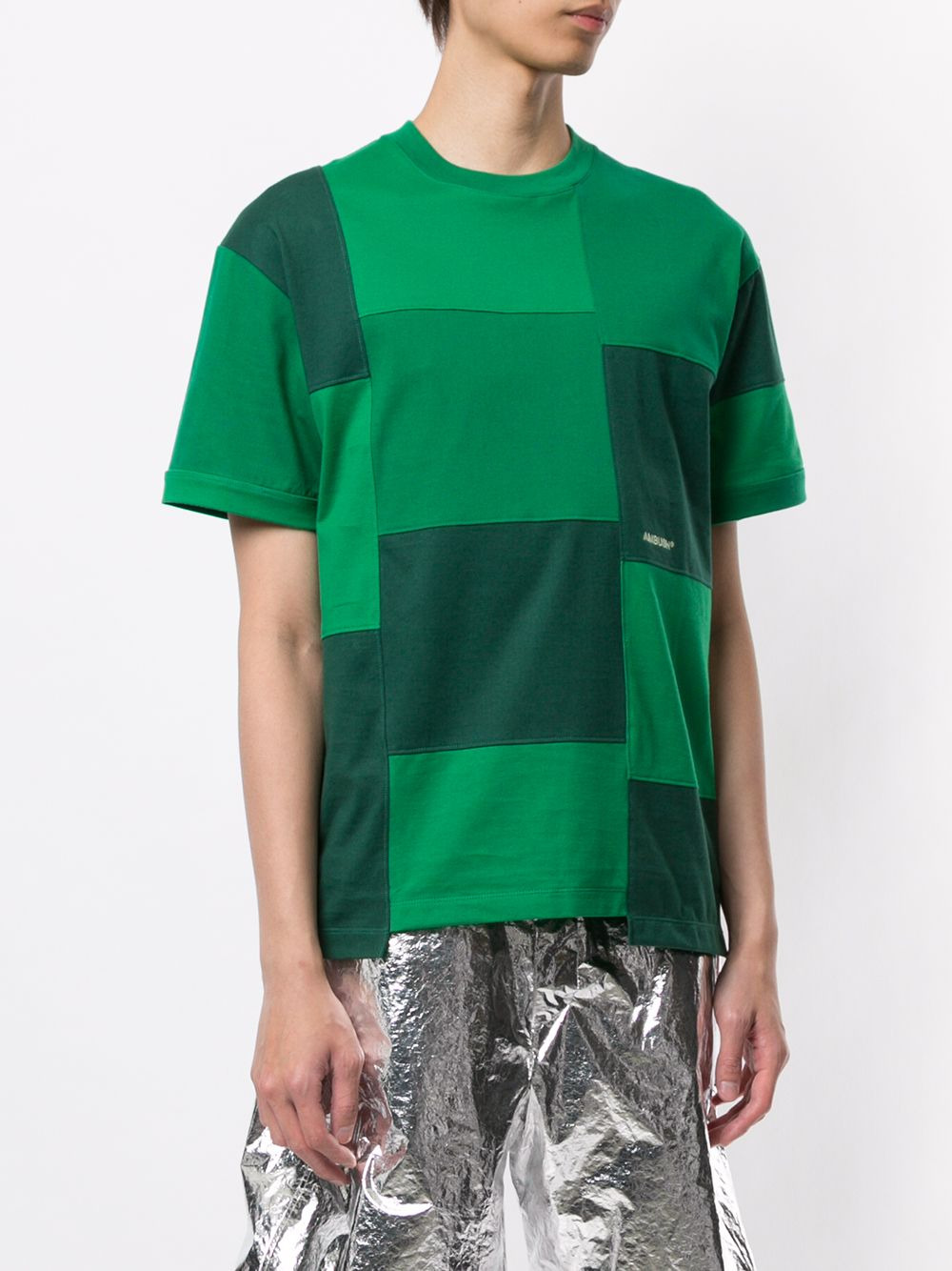 patchwork short-sleeve T-shirt - 3