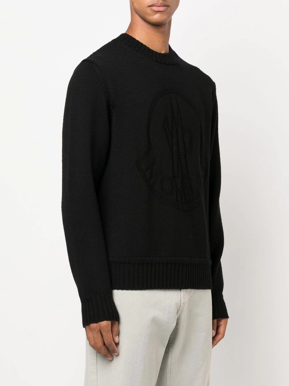 round-neck ribbed-knit jumper - 3