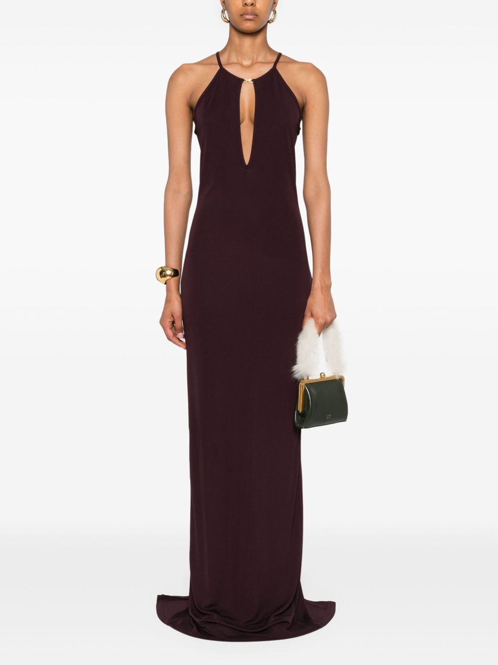 halterneck maxi gown - 2
