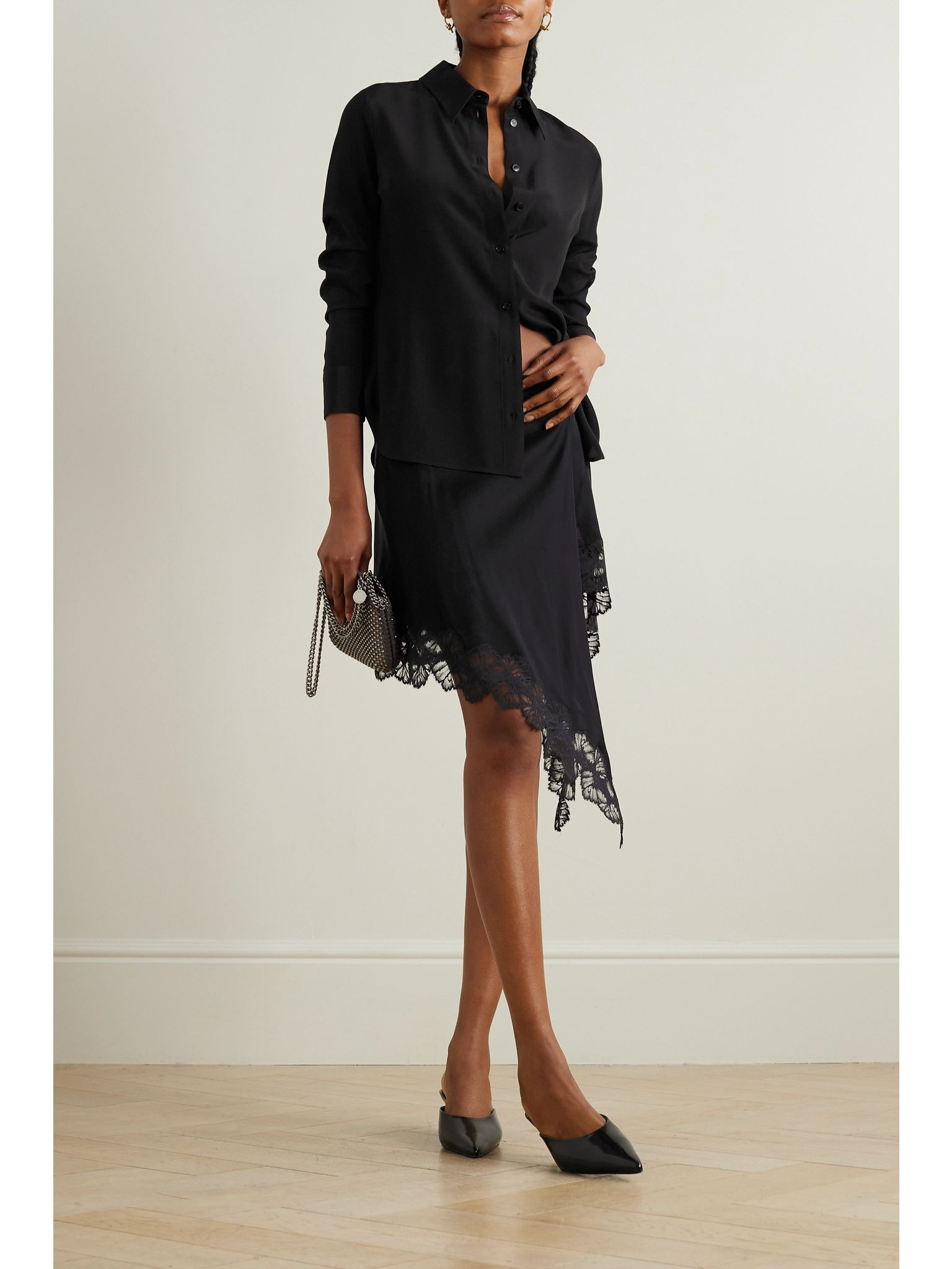 Silk crepe de chine shirt Black - 2