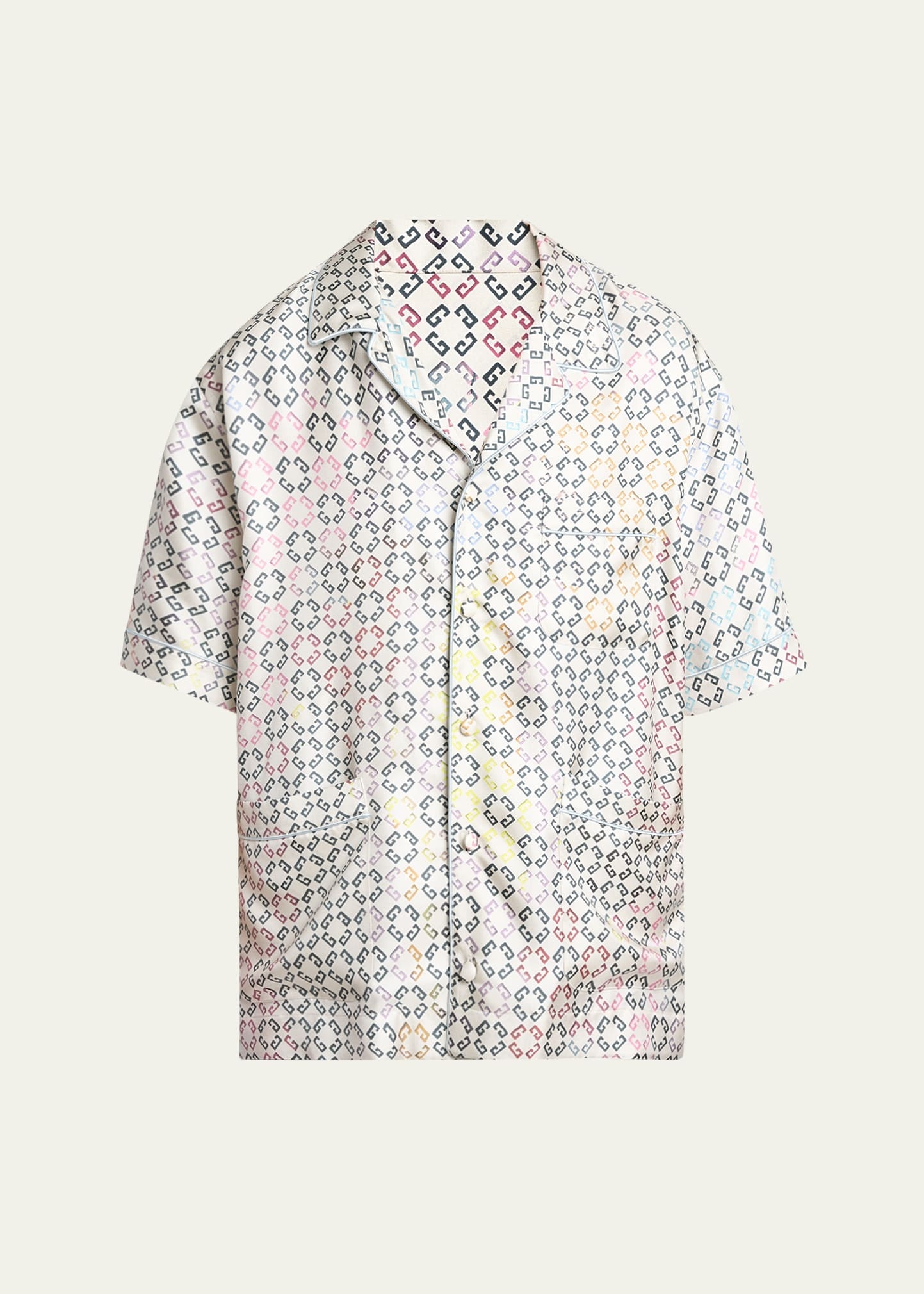 Men's Multicolor Monogram Pajama Shirt - 1