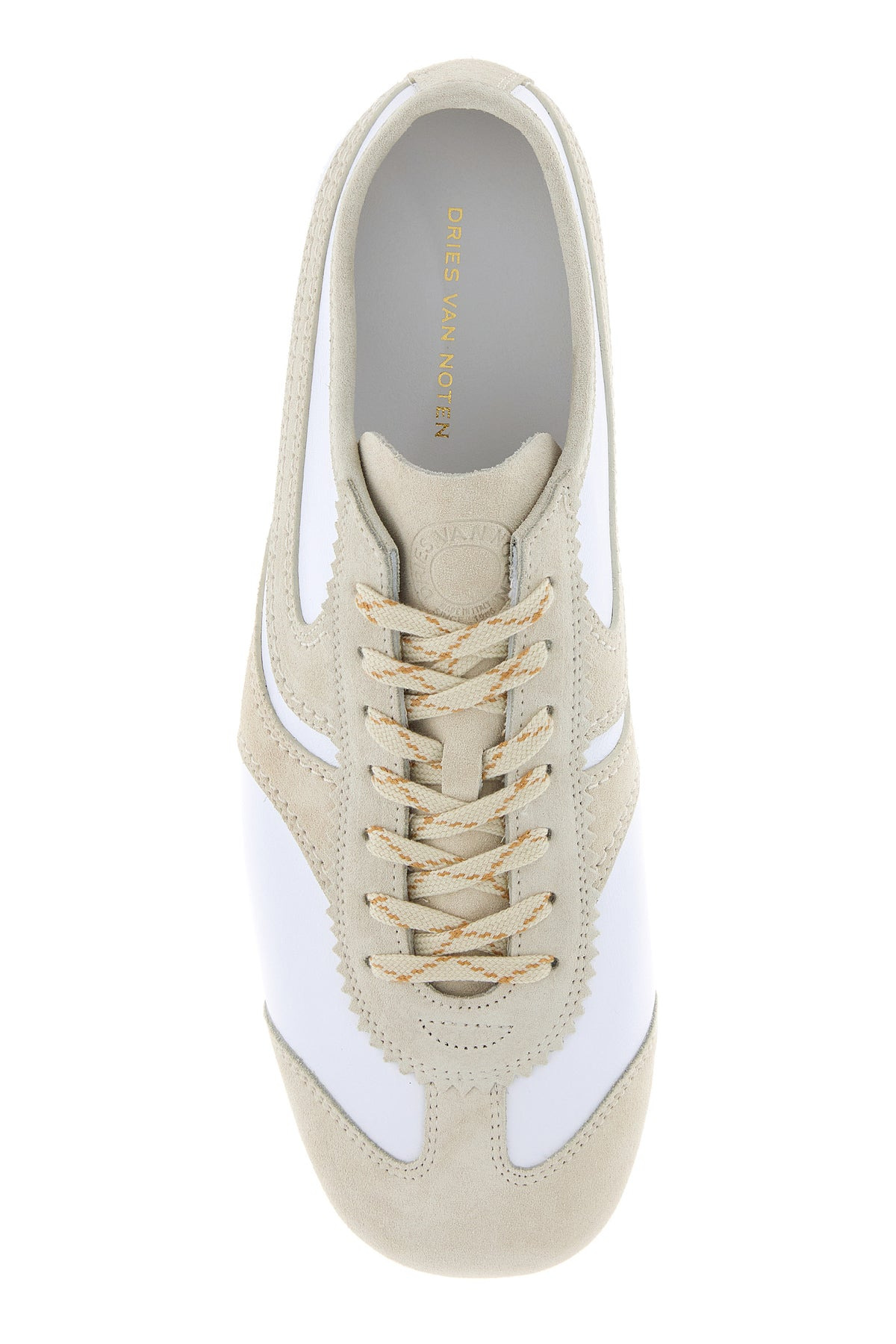 Two-tone leather and suede sneakers - 4