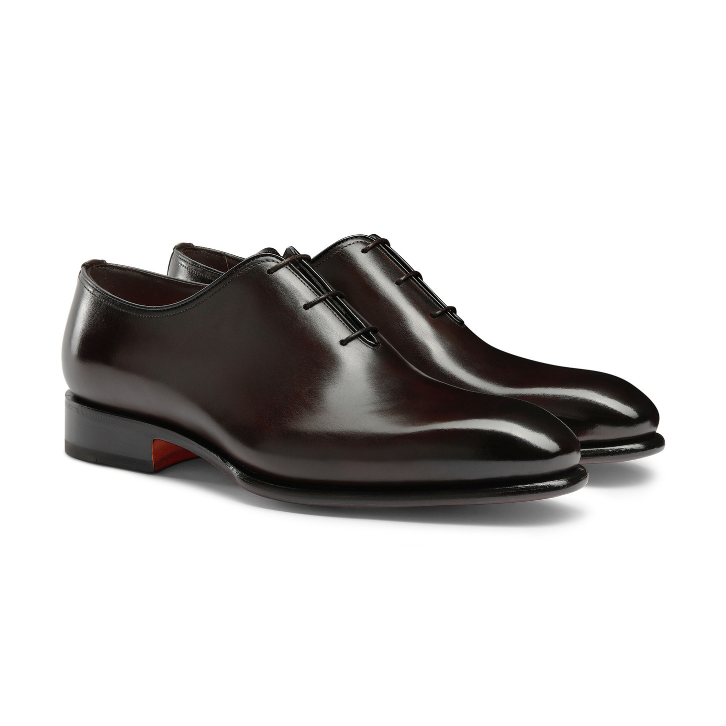 Men's polished brown leather Oxford shoe - 3