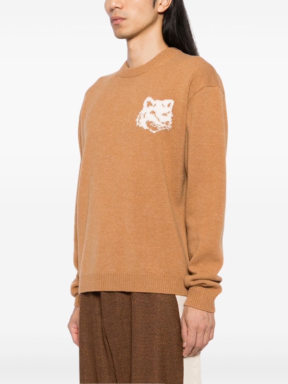 Fox head intarsia jumper - 3