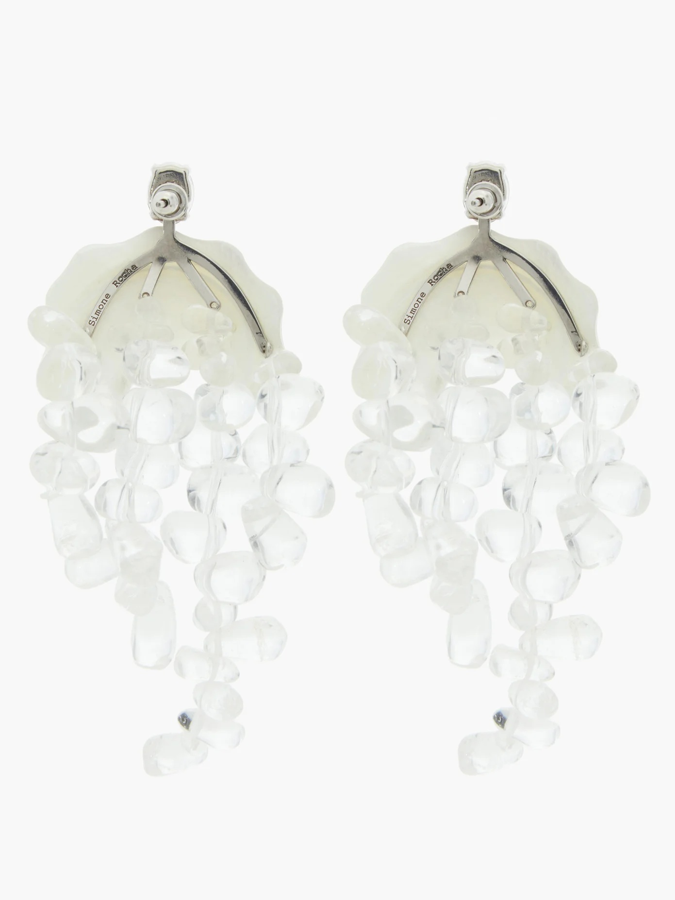 Mother of pearl-embellished drop earrings - 5