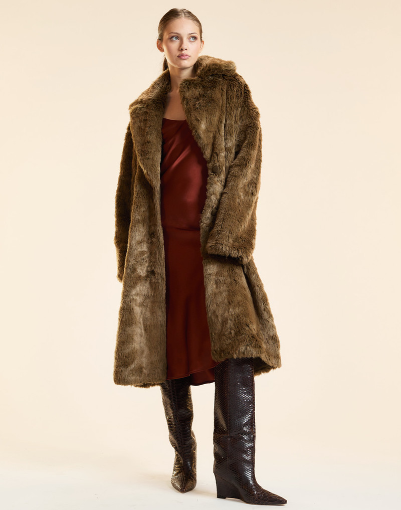 Uptown Faux Fur Trench 1