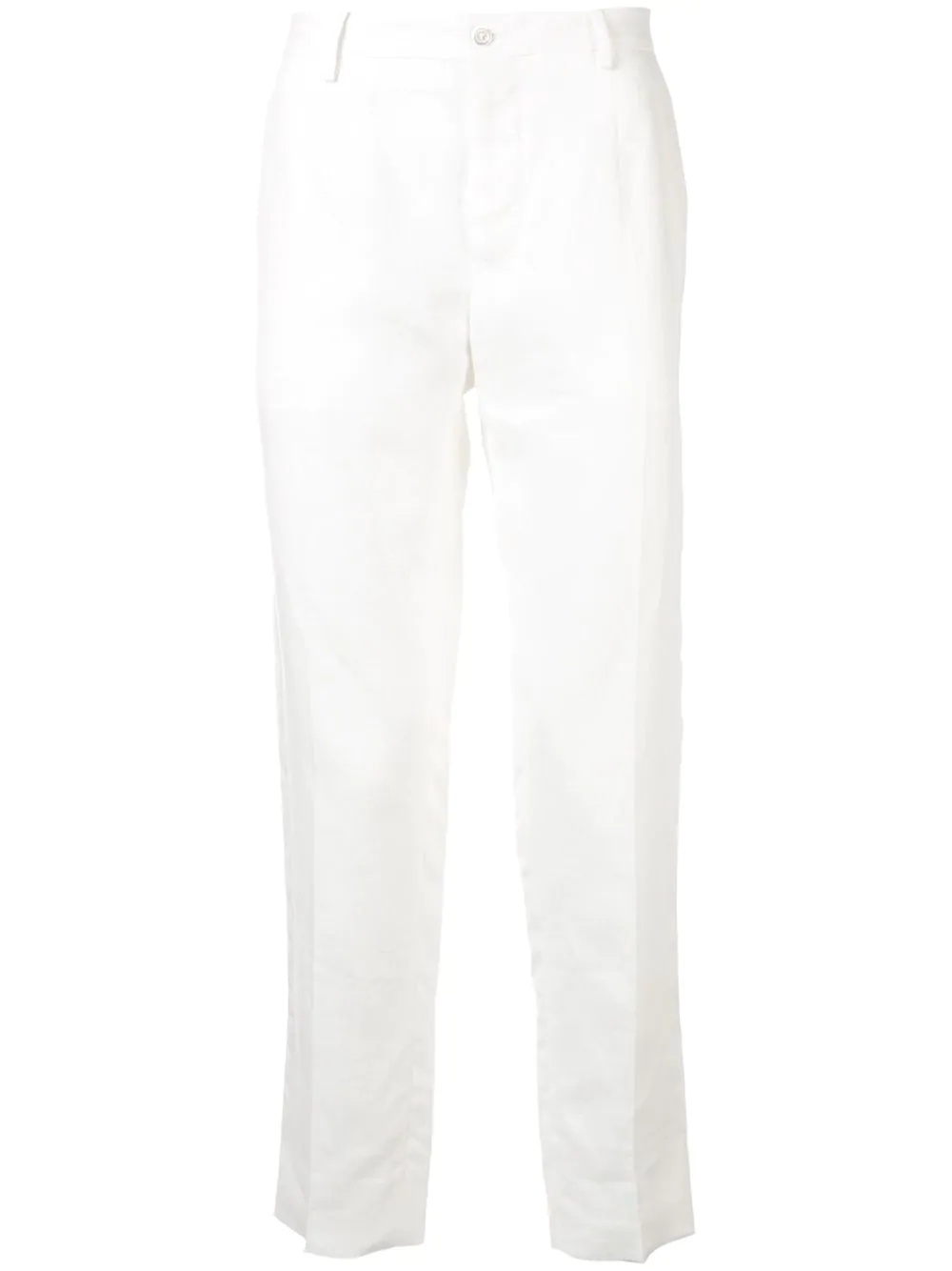 cropped linen trousers - 1