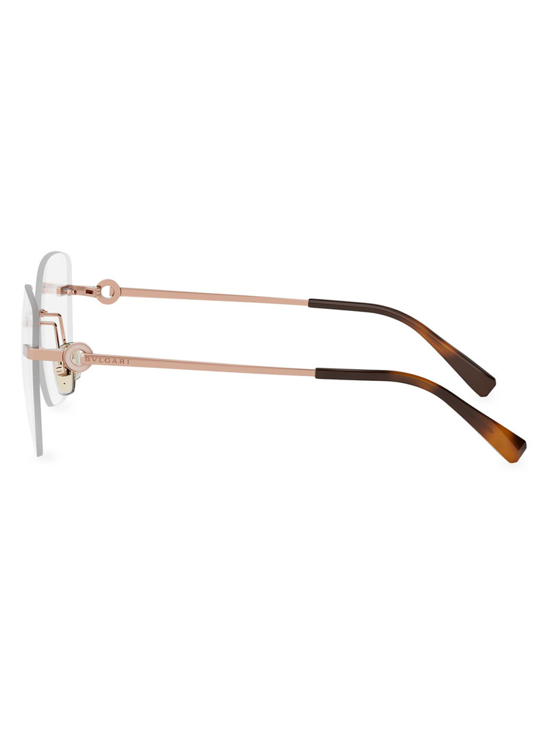 Women's 56MM Geometric Optical Glasses - Rose Gold 3