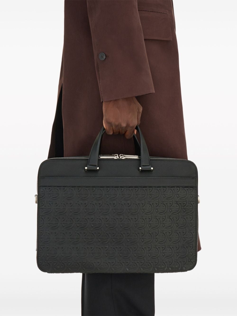 Gancini leather briefcase - 3