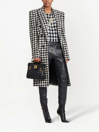 Balmain double-breasted houndstooth coat outlook