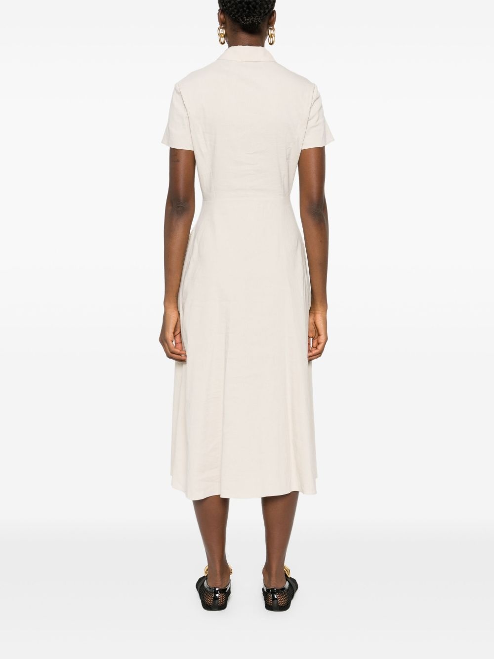 short-sleeves midi shirt dress - 4