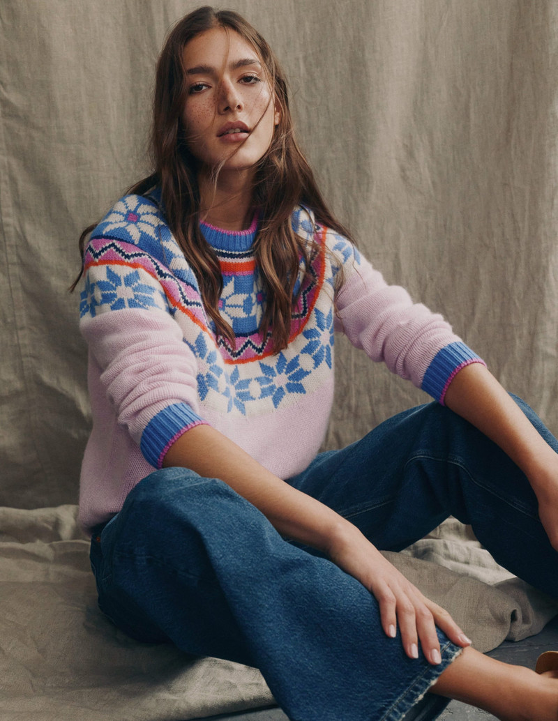 Eleanor Fair Isle Sweater-Meadowsweet Pink 8