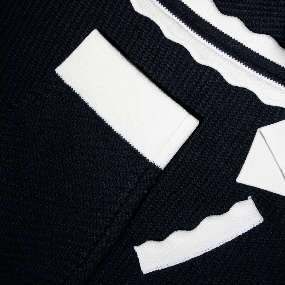 Navy Cotton Knit Cardigan - 6