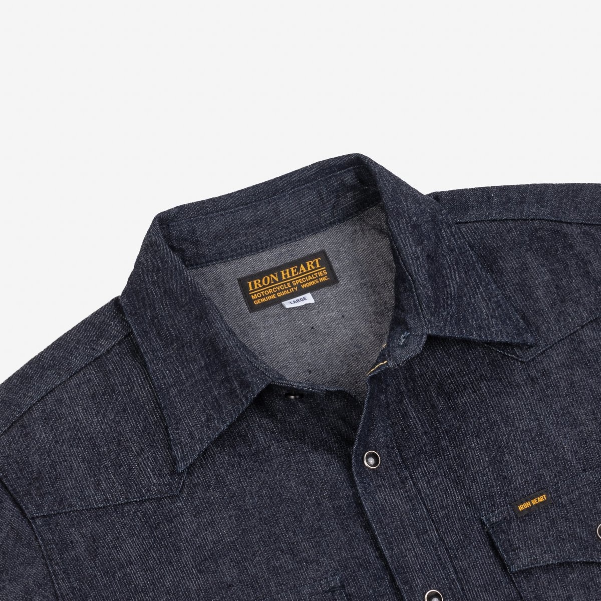 IHSH-350-IND 10oz Selvedge Denim Western Shirt - Indigo - 9