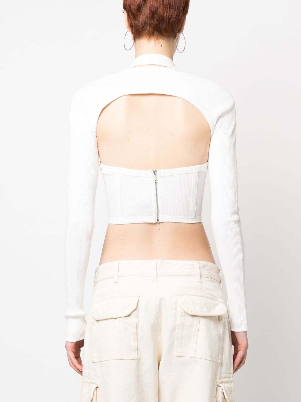 gathered-detail cargo trousers - 4