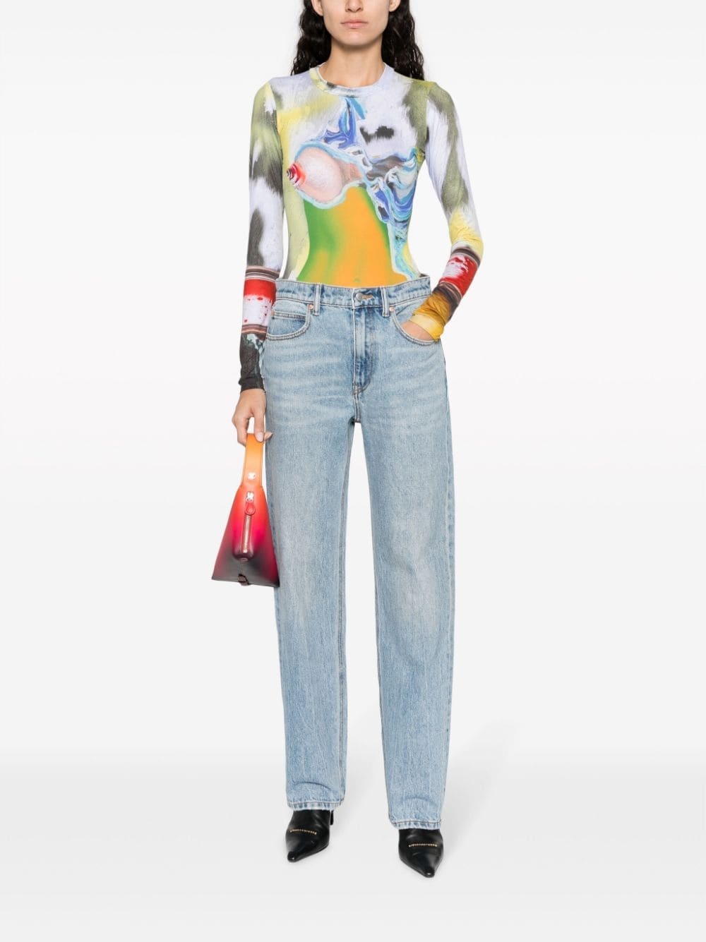 mid-rise straight-leg jeans - 2