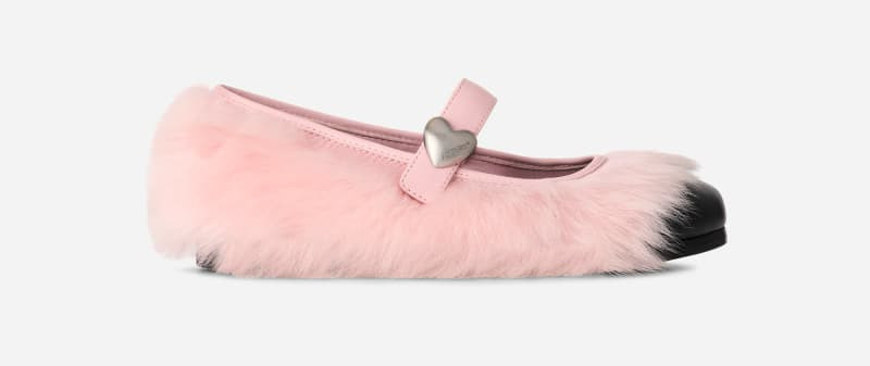 ® Women's ® AMBUSH Mary Jane Sheepskin Shoes in Pink 1
