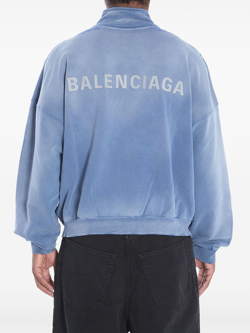 BALENCIAGA logo-embroidered zip-up jacket outlook
