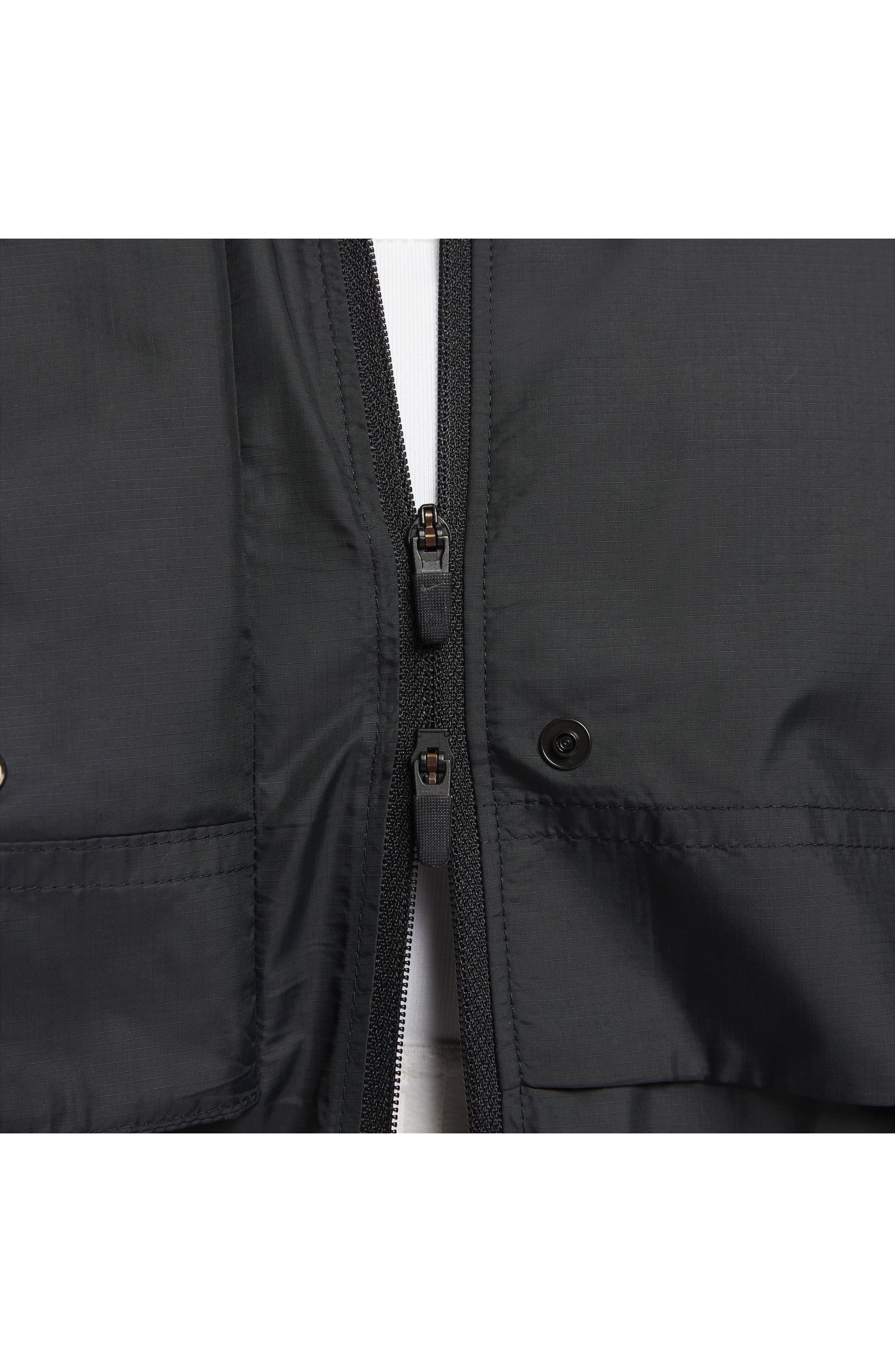 Nike Tour Water Repellent Hooded Golf Jacket in 010 Black/white at Nordstrom - 7