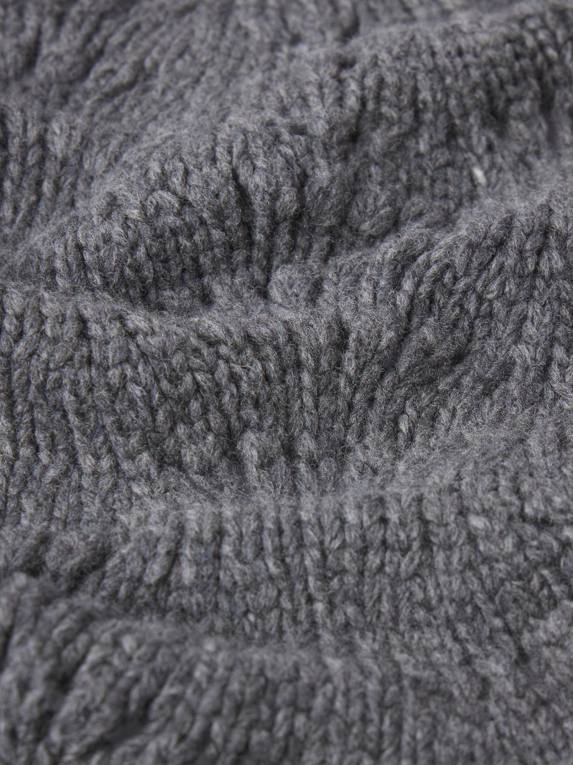 Textured Stitch Cardigan in Dark Gris Heather - 3