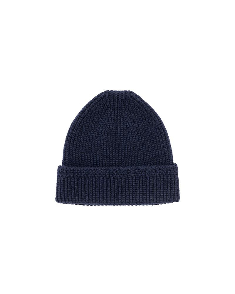 visvim KNIT BEANIE (W/WS) NAVY | REVERSIBLE