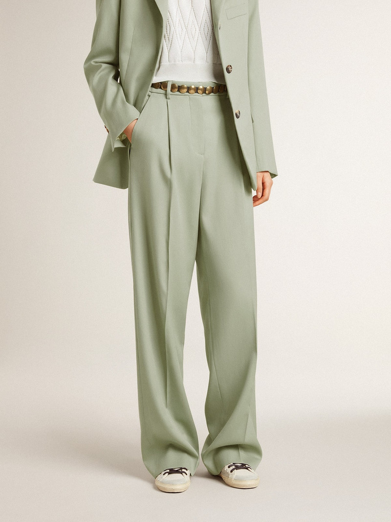 Golden Goose Women's pants in sage-green wool outlook
