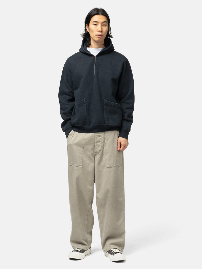 A.PRESSE Sailor Hood Half Zip Sweatshirt Black outlook