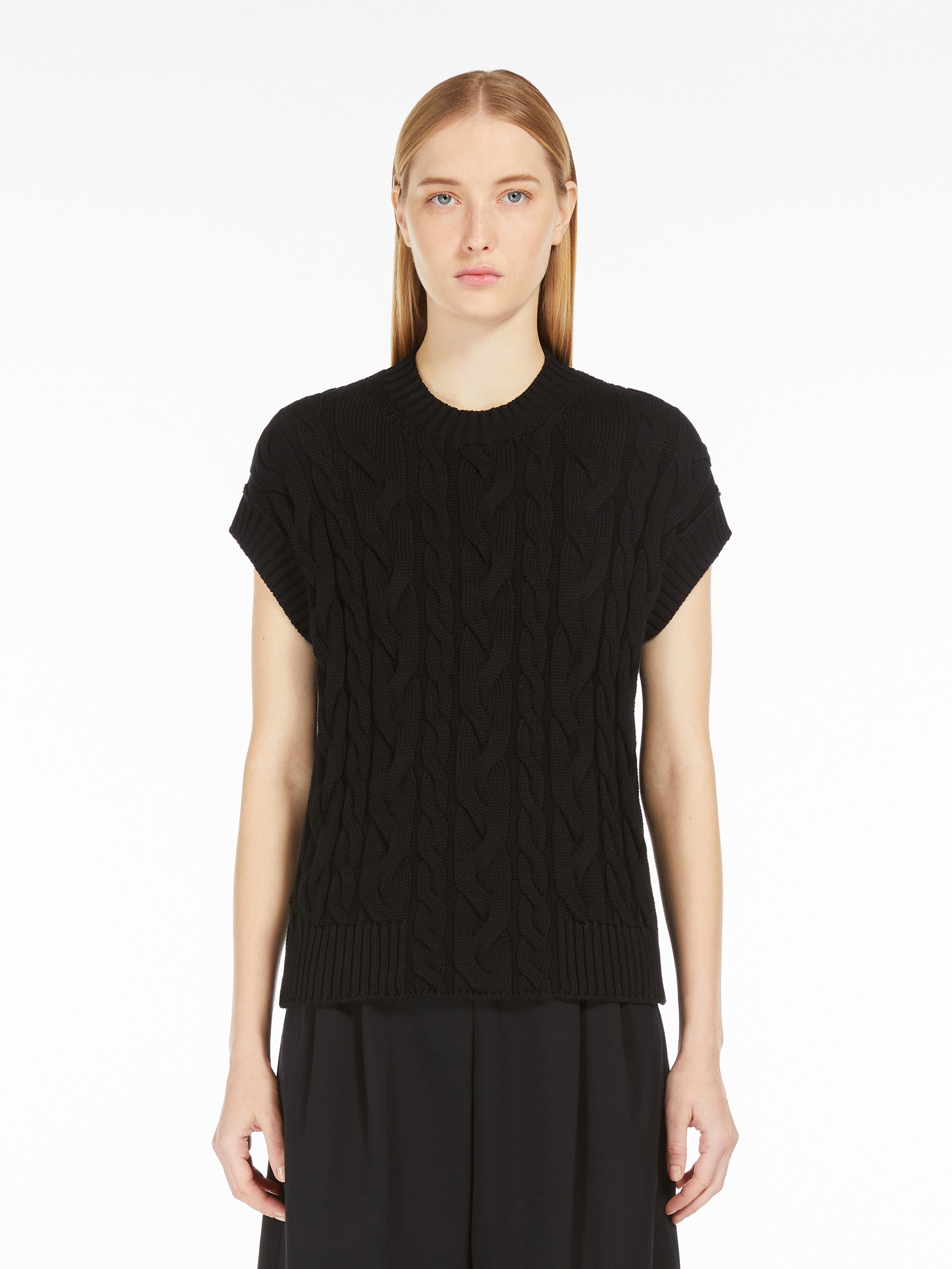 ERIC Cable-knit cotton yarn gilet - 3