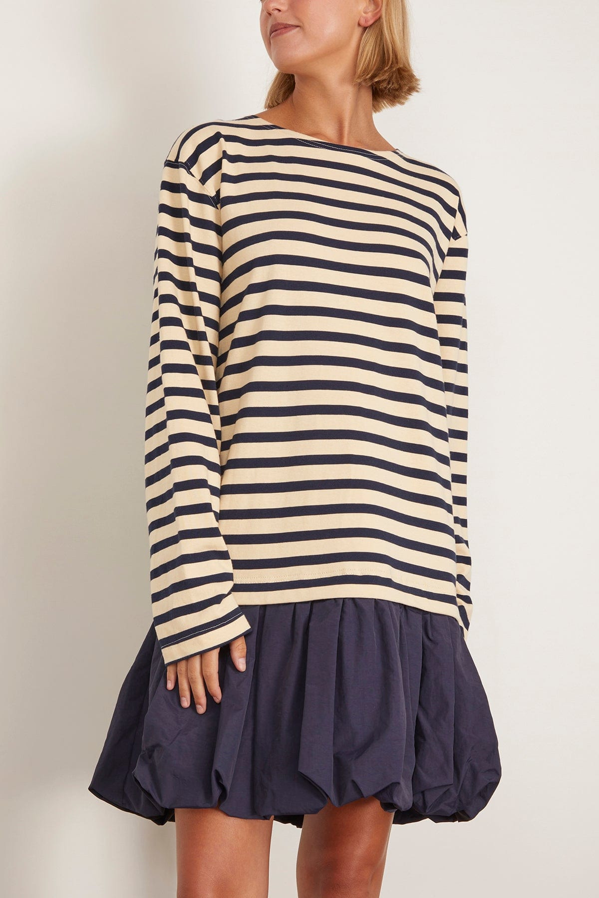 Athena Solid Combo T-Shirt Bubble Dress in Multi - 3
