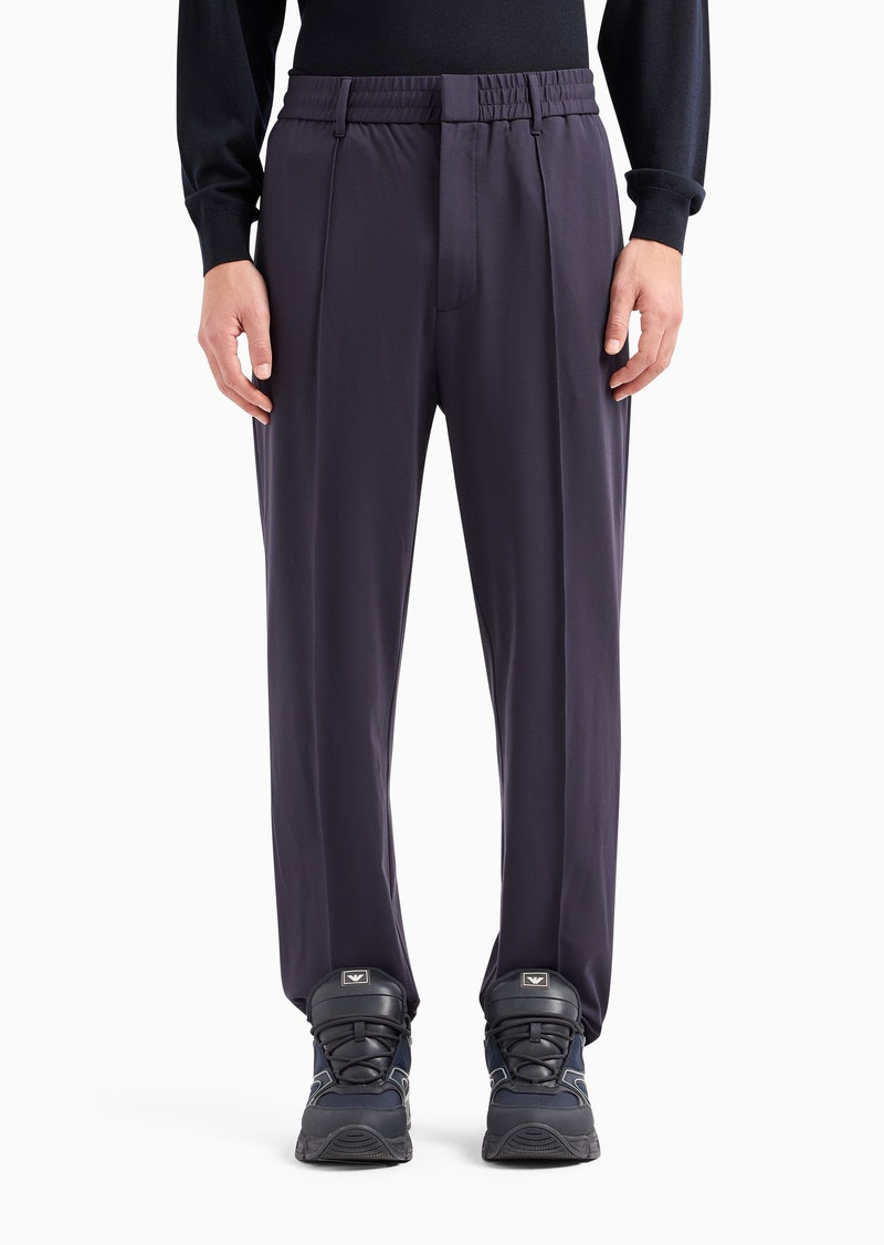 EMPORIO ARMANI Travel Essentials trousers in a viscose jersey blend with ribs and elasticated waist outlook