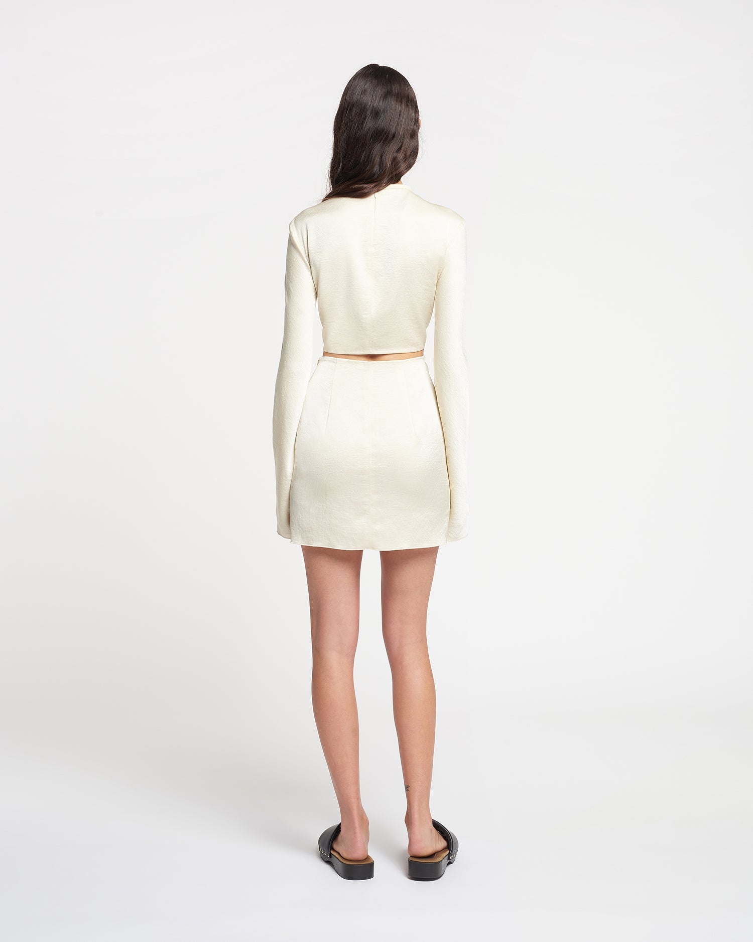 Cut-Out Crisp Satin Mini Dress - 3