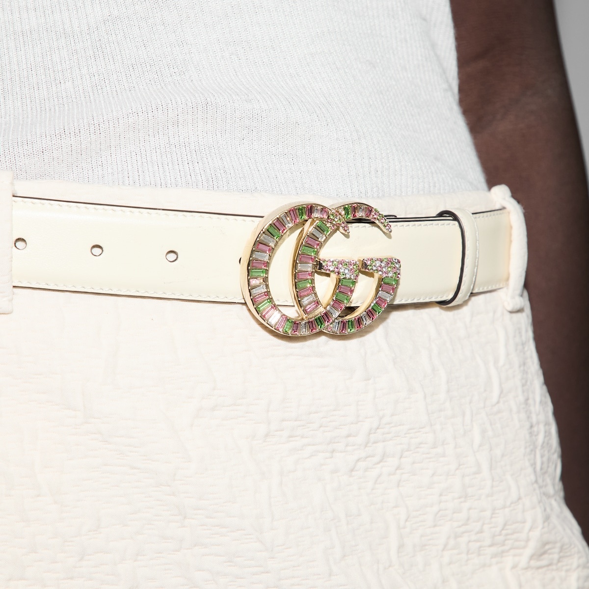 GG Marmont belt with crystal buckle - 4