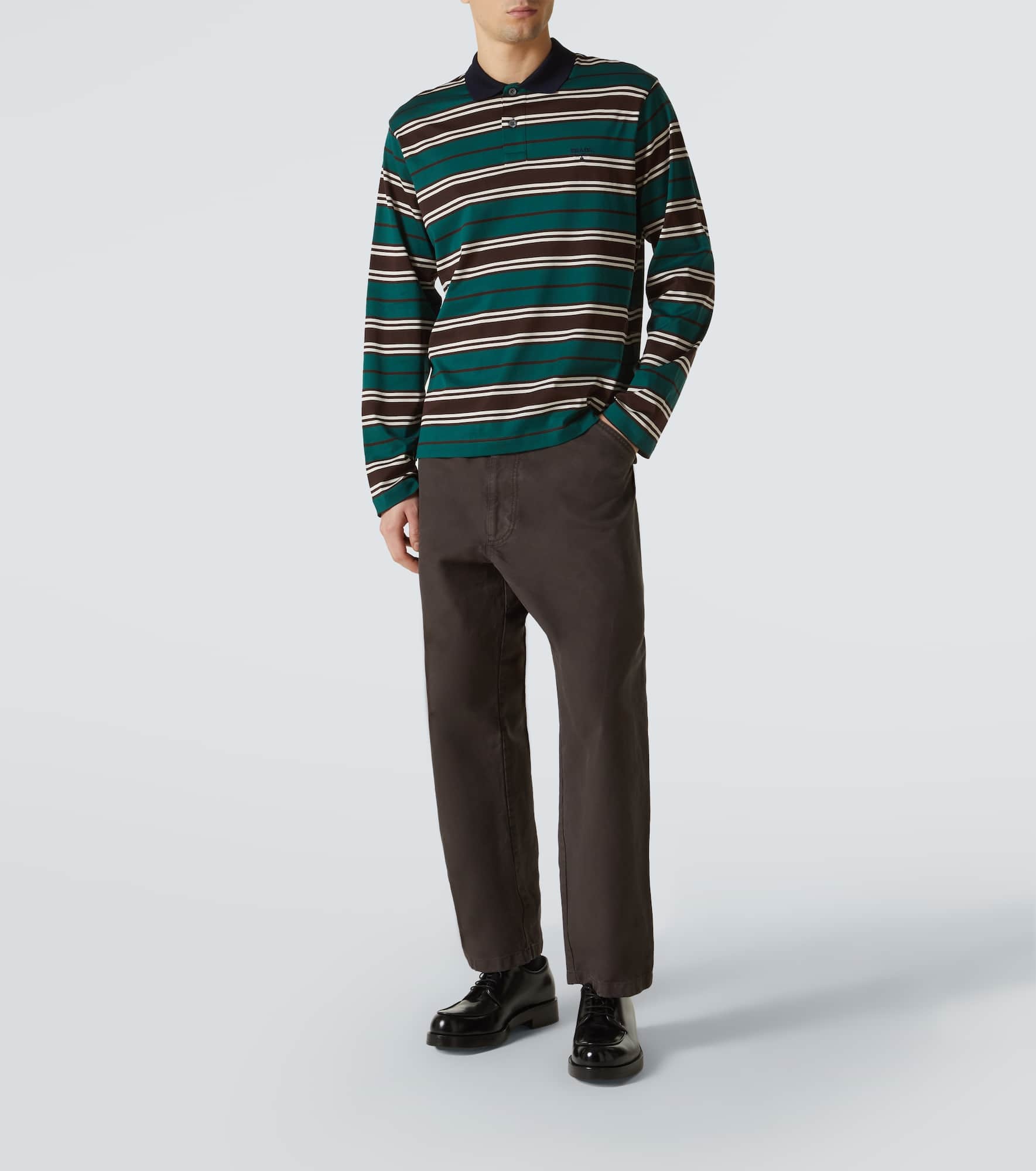 Striped cotton jersey polo shirt - 2
