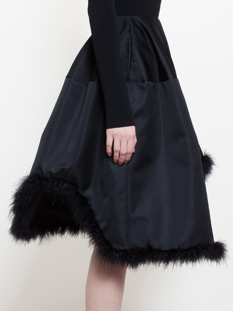 feather trim A-line skirt 3
