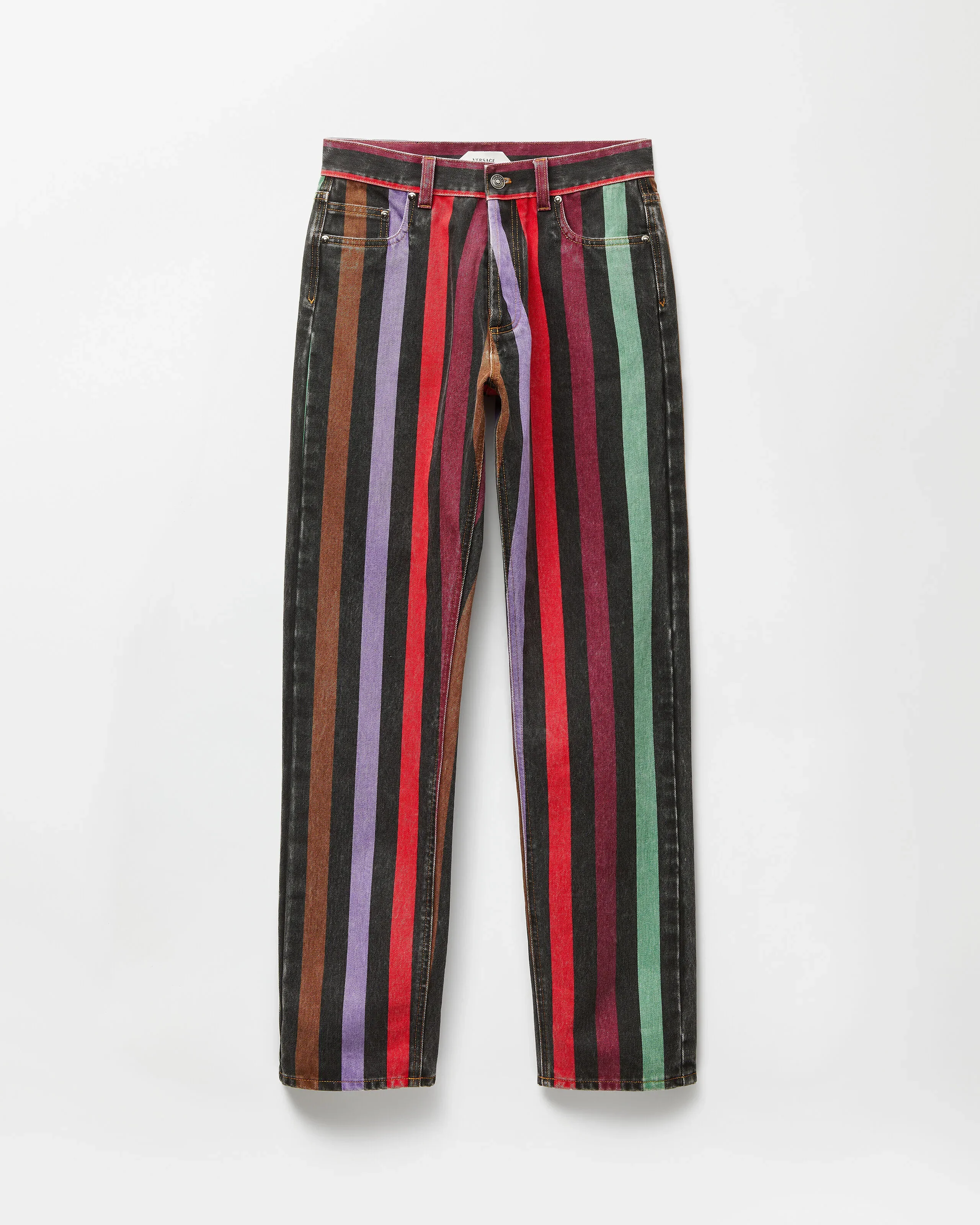 Striped Straight Jeans - 1