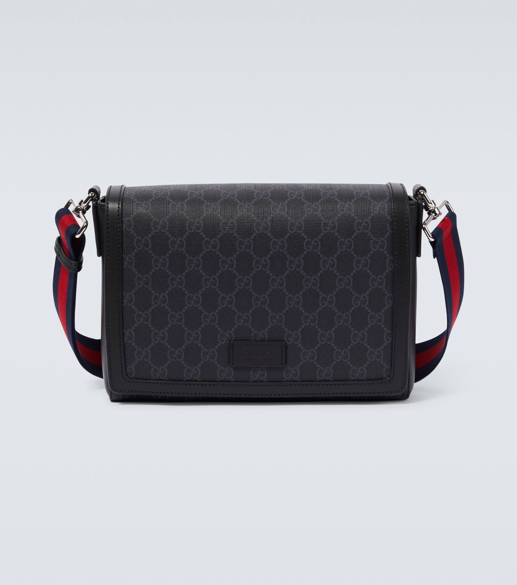GG leather-trimmed crossbody bag - 1