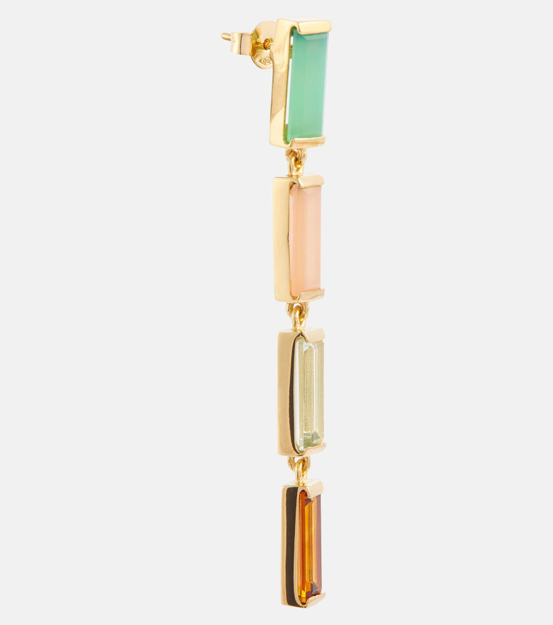 ALIITA Deco Maxi embellished 9kt gold drop earrings outlook