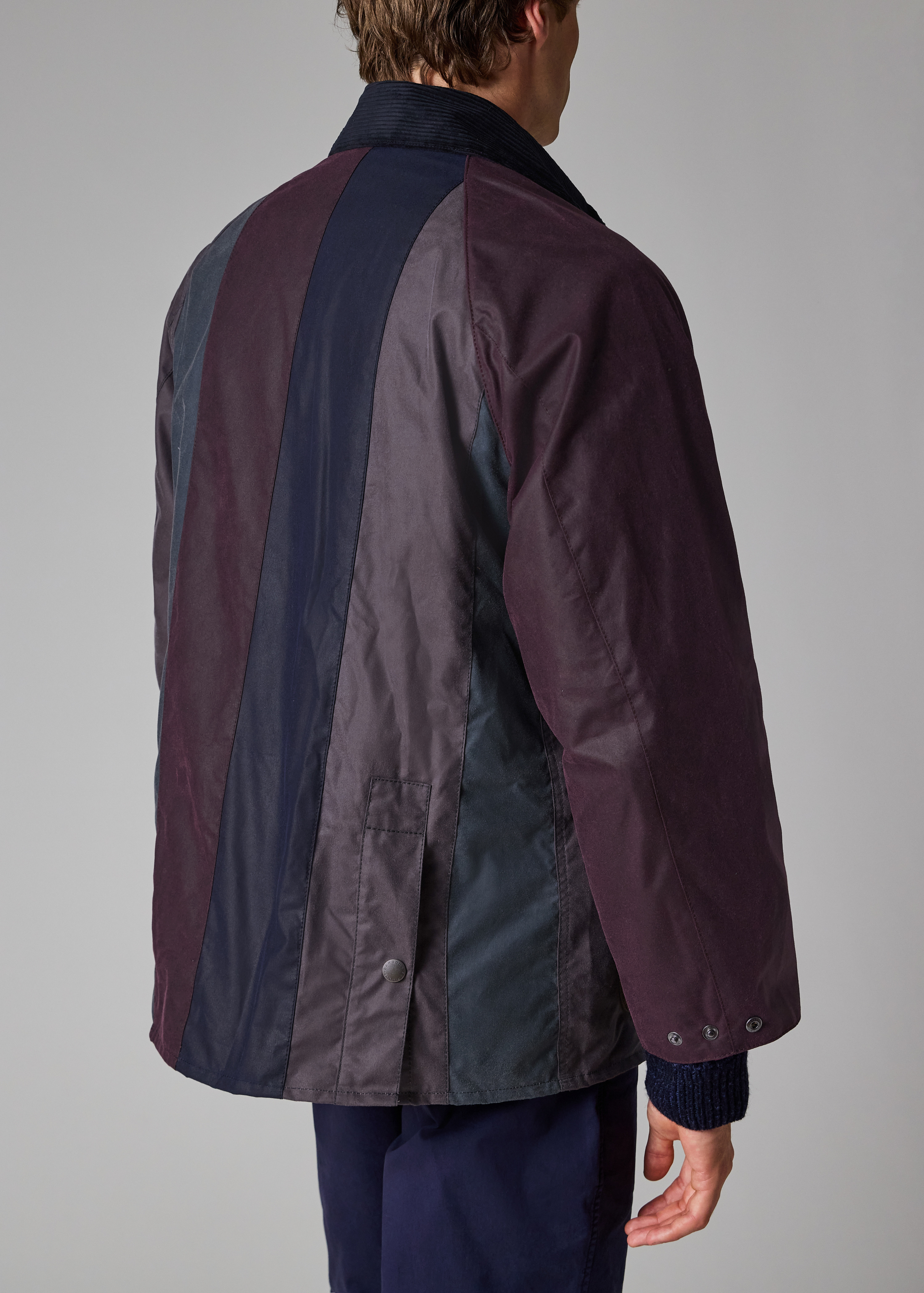 Paul Smith loves Barbour - Striped Oversized Bedale Wax Jacket - 14