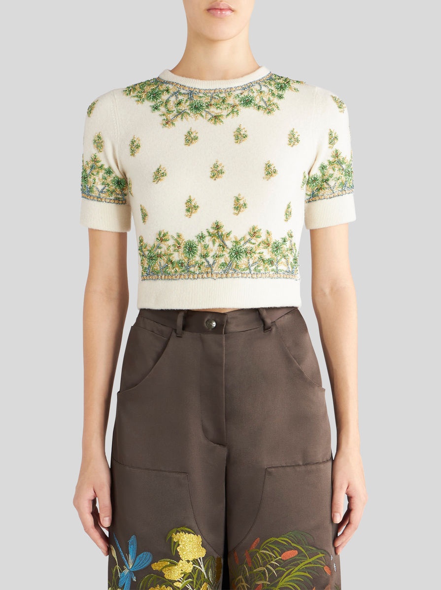 WOOL AND CASHMERE JUMPER WITH EMBROIDERY - 2