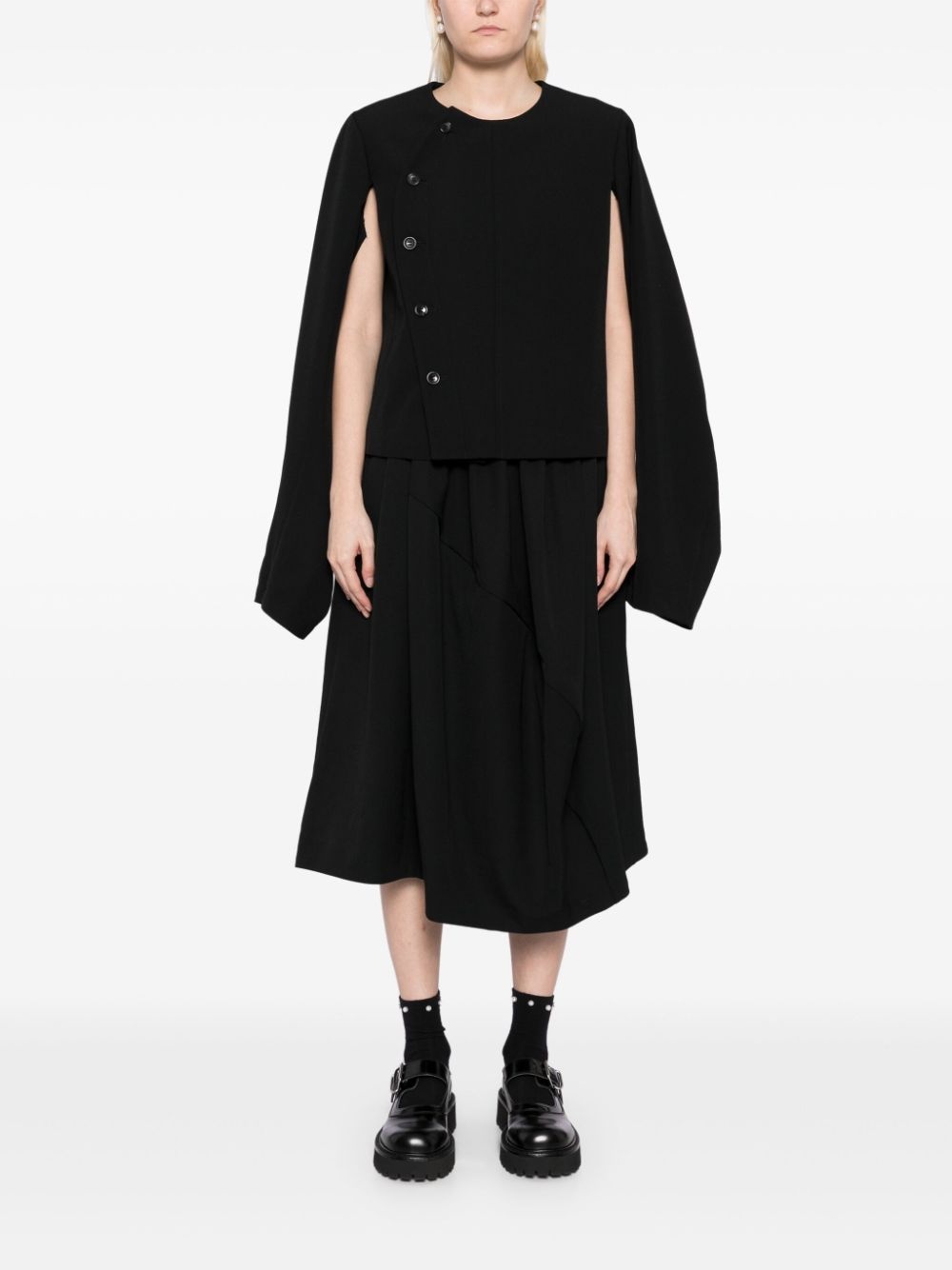 cut-out wool jacket - 6