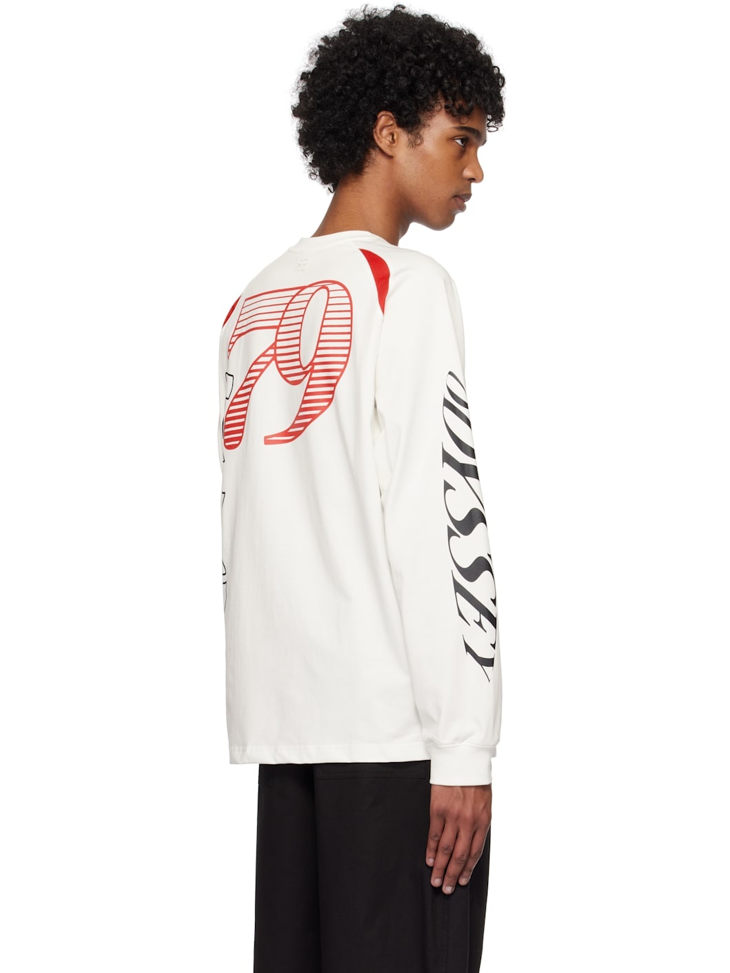 White & Red Cycle Long Sleeve T-shirt - 3