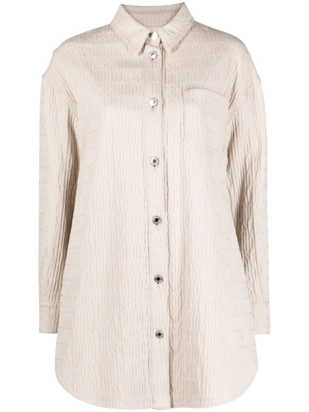 logo-jacquard shirt minidress - 1